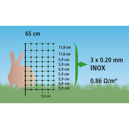 Kerbl Conjunto malla electrizable para conejos 65 cm