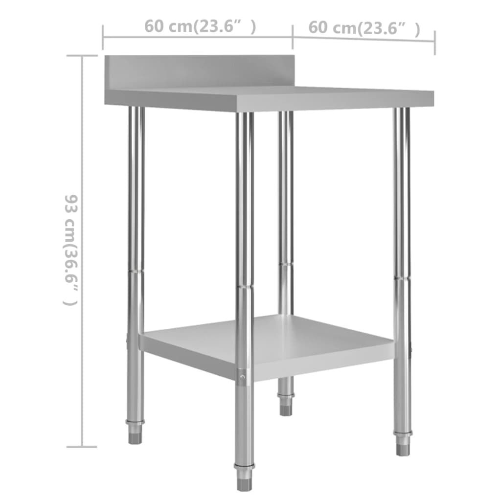 Mesa de trabajo para cocina acero inoxidable varias medidas