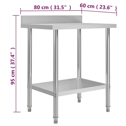 Mesa de trabajo para cocina acero inoxidable varias medidas