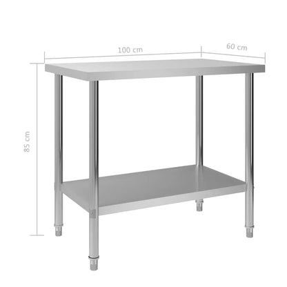 Mesa de trabajo para cocina acero inoxidable varias medidas