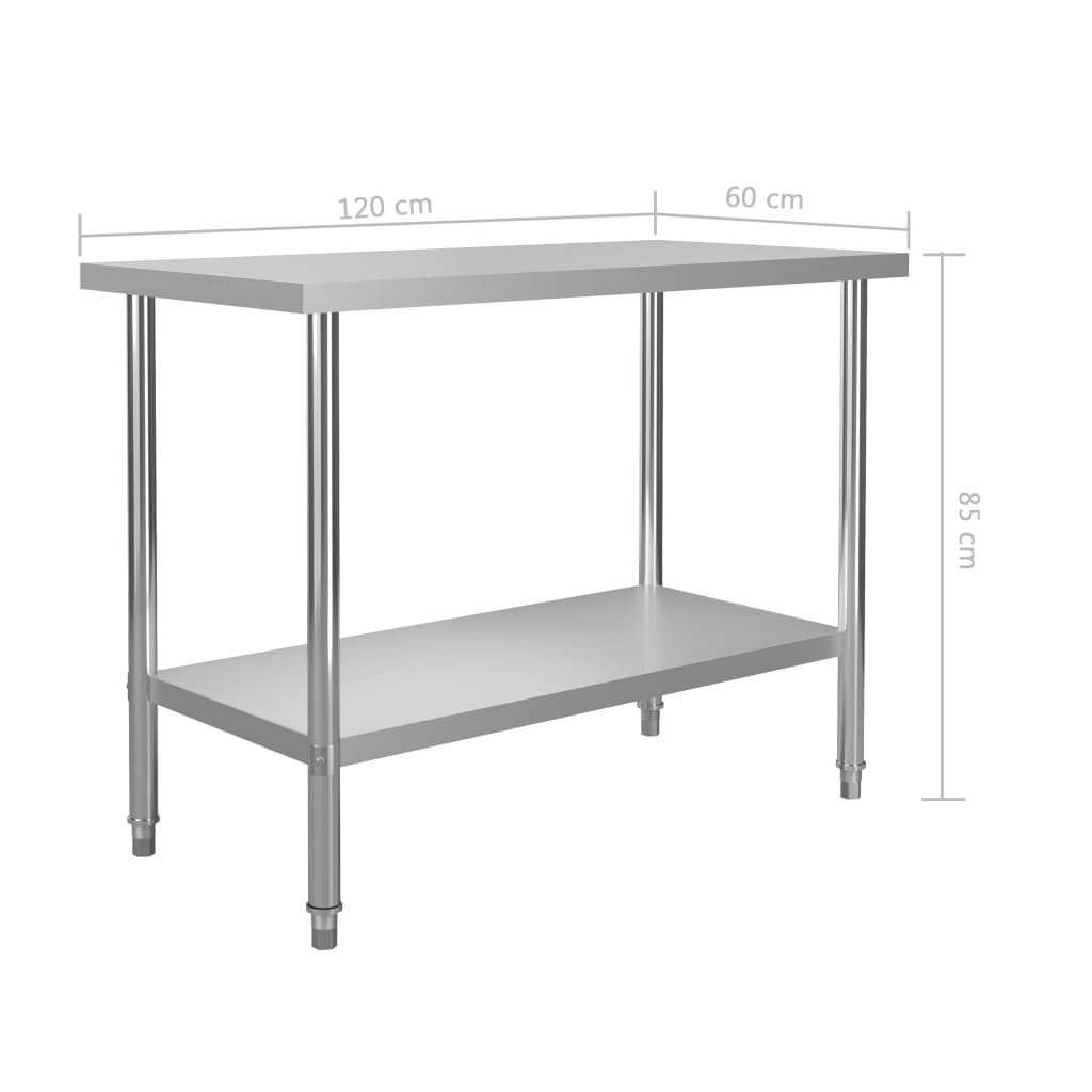 Mesa de trabajo para cocina acero inoxidable varias medidas