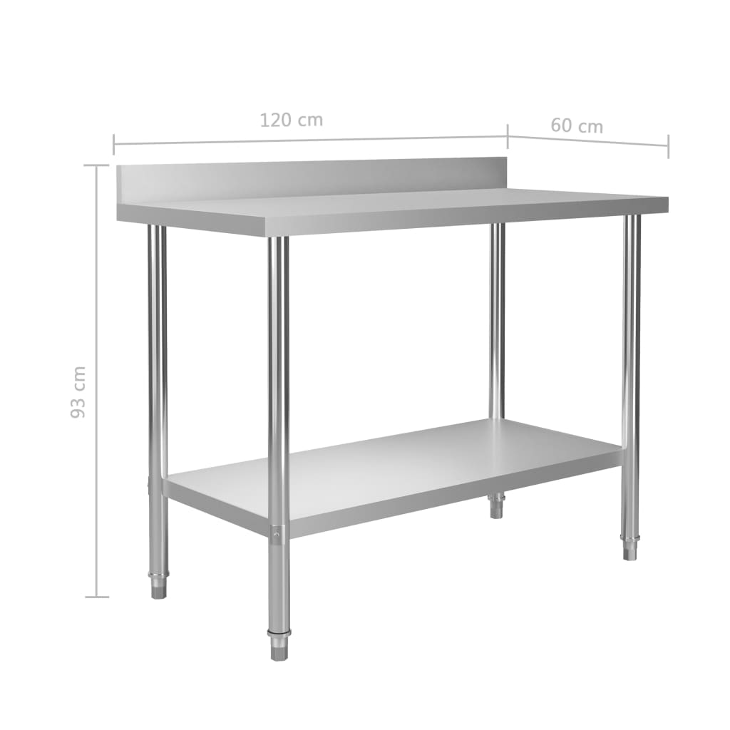 Mesa de trabajo para cocina acero inoxidable varias medidas