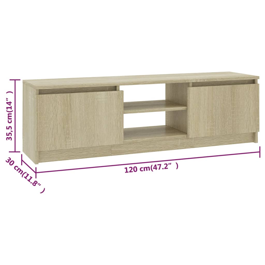 TV cabinet chipboard Sonoma oak colour 120x30x35.5 cm