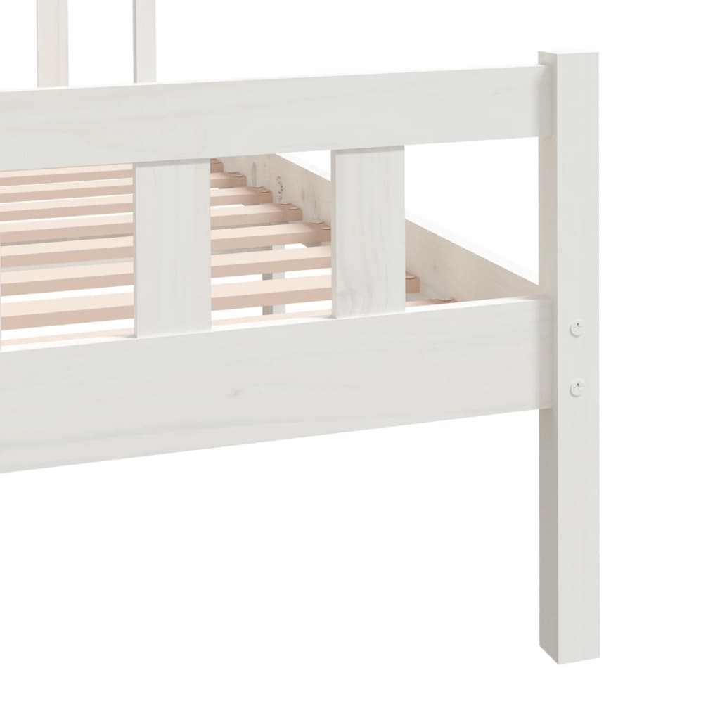 vidaXL Bed frame solid wood white 135x190 cm 