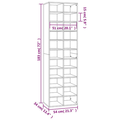 Plywood shoe cabinet 54x34x183 cm 