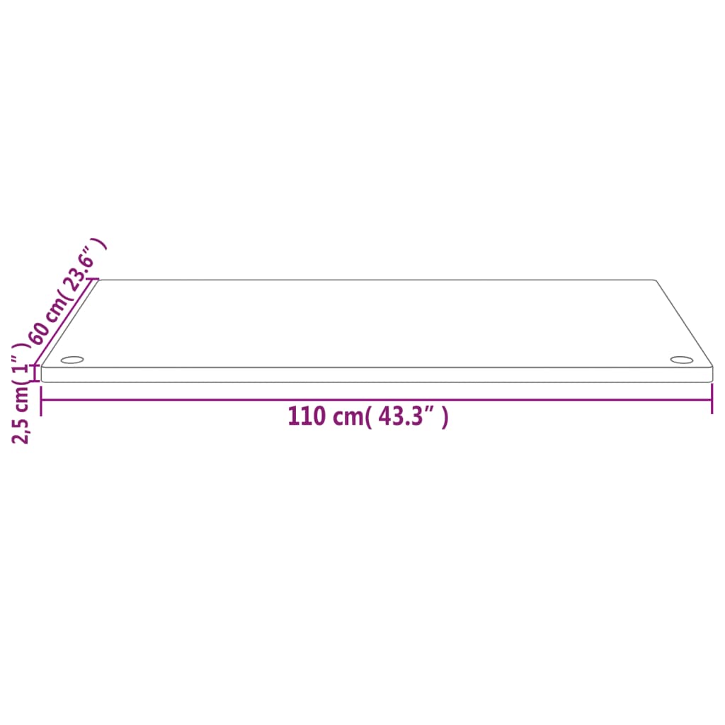 Solid pine wood desk top 110x60x2.5 cm