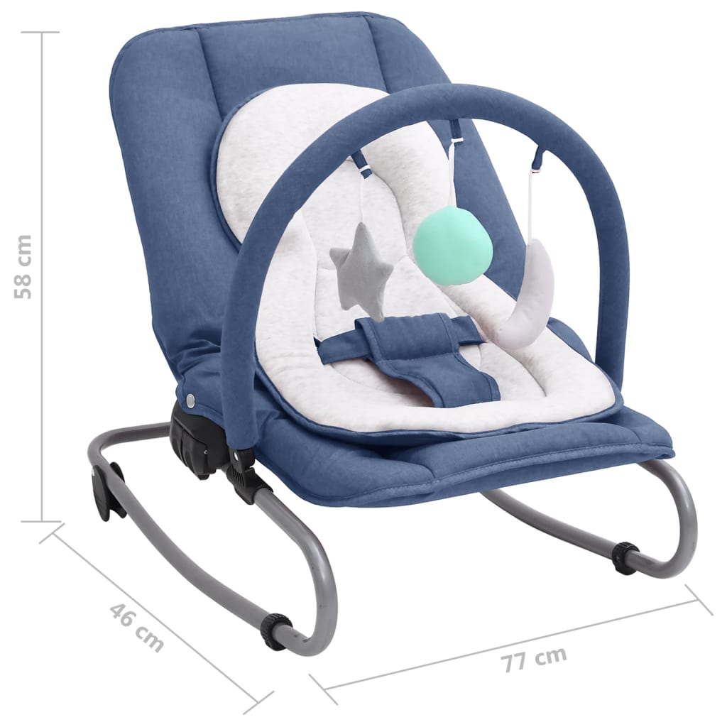 Navy Blue Steel Baby Rocking Bouncer