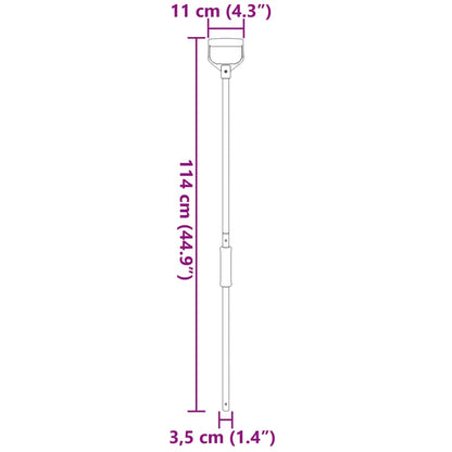 Mango de horquilla de rastrillo acero plateado Ø11x114 cm