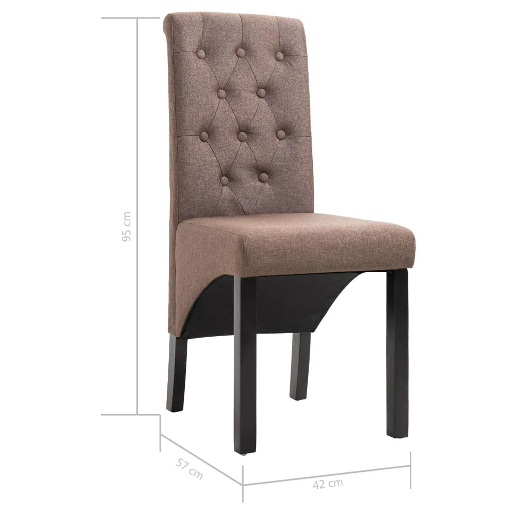 Dining chairs 2 units brown fabric