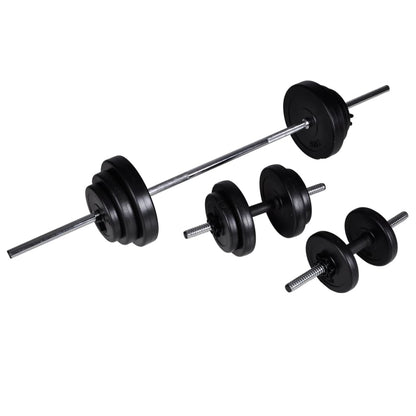 Training bench with barbell and dumbbell set 30.5 kg