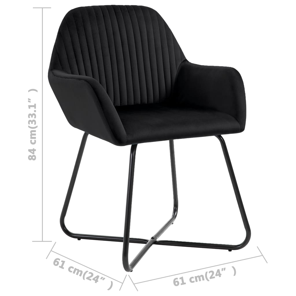 Dining room chairs 4 units black velvet