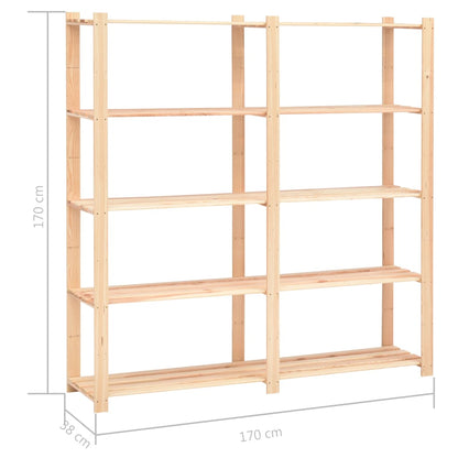 Estantería 5 niveles 3 unidades madera pino maciza 500 kg