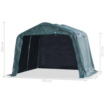 Detachable livestock tent PVC dark green 550g/m² 3.3x16 m