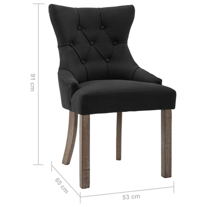 Dining room chairs 6 units black fabric