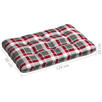 Pallet sofa cushions 7 pieces red checkered print