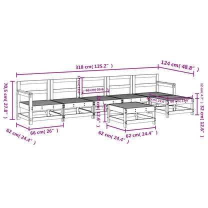 7-piece garden furniture set made of solid pine wood