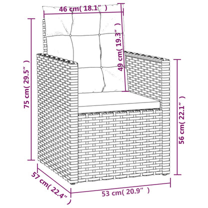 Garden furniture with cushions 4 pieces synthetic rattan grey