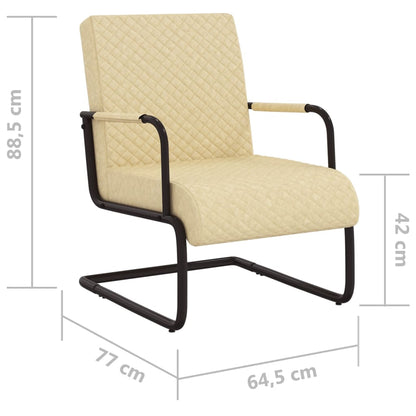 Silla voladiza cuero sintético crema