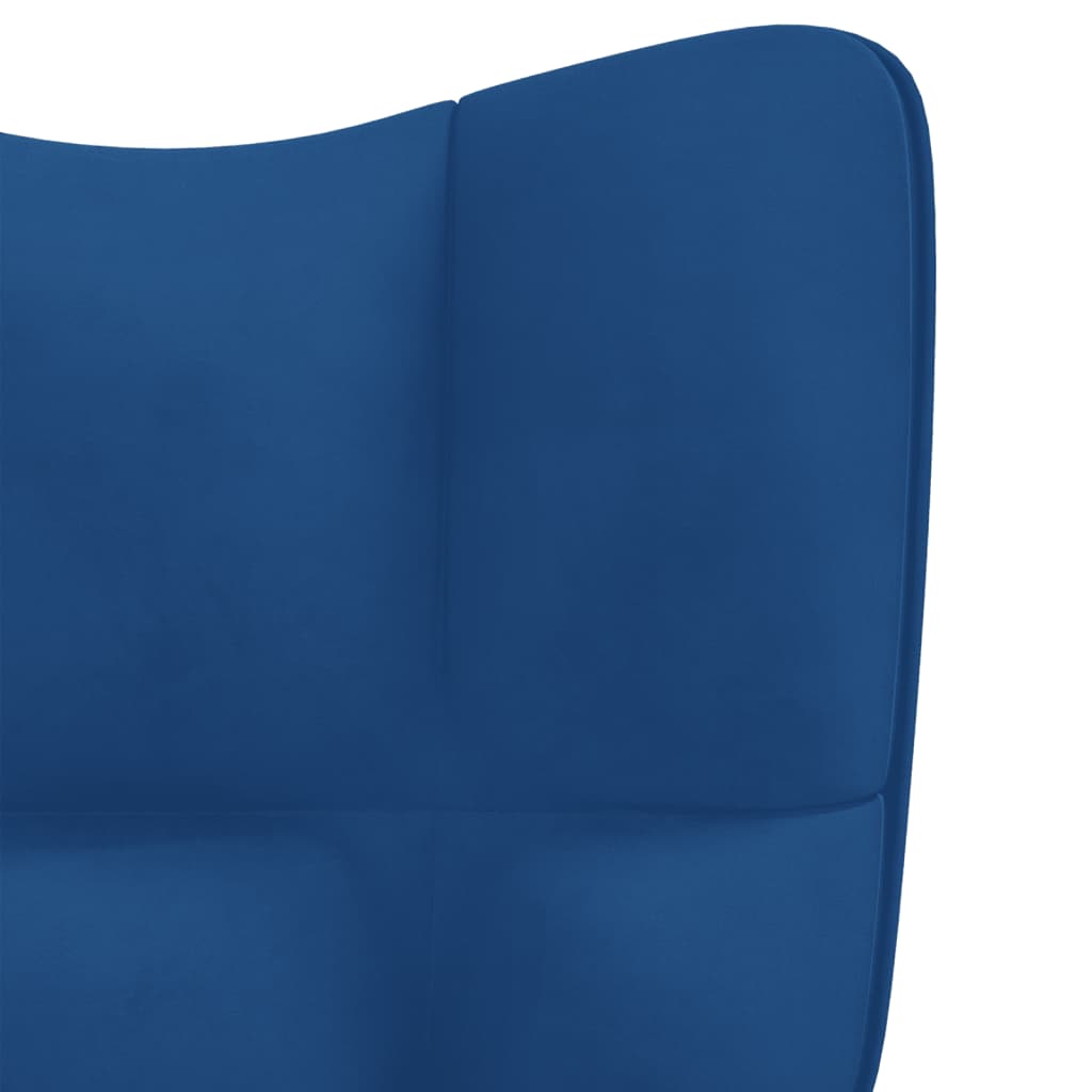 Sillón relajante con reposapiés terciopelo azul