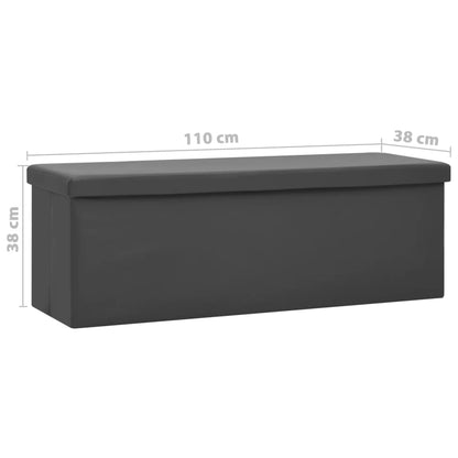 Folding storage bench, grey PVC