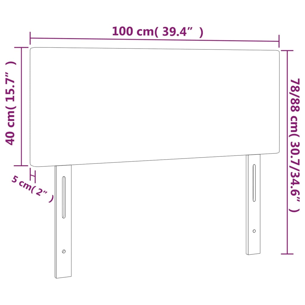 Taupe gray fabric headboard 100x5x78/88 cm