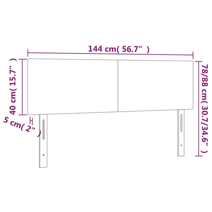 Headboards 2 units synthetic leather grey 72x5x78/88 cm