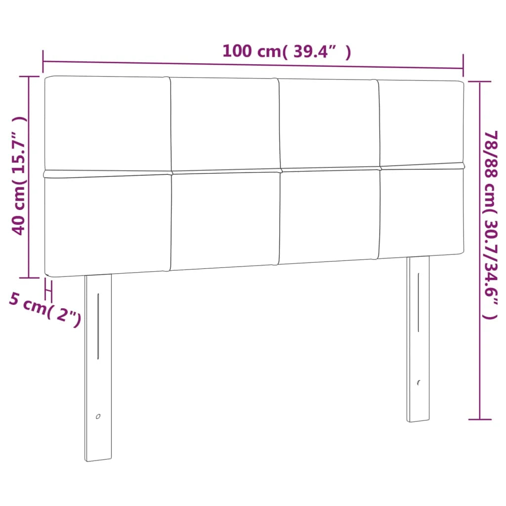 Light grey fabric headboard 100x5x78/88 cm