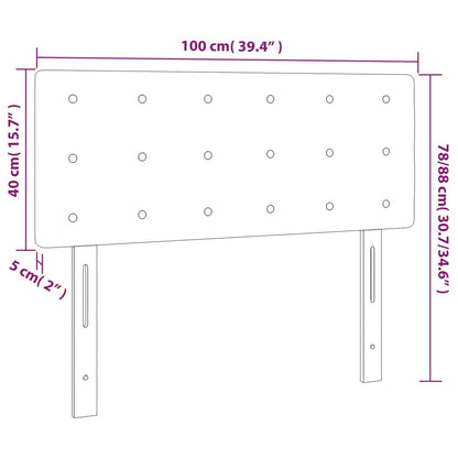 White faux leather headboard 100x5x78/88 cm