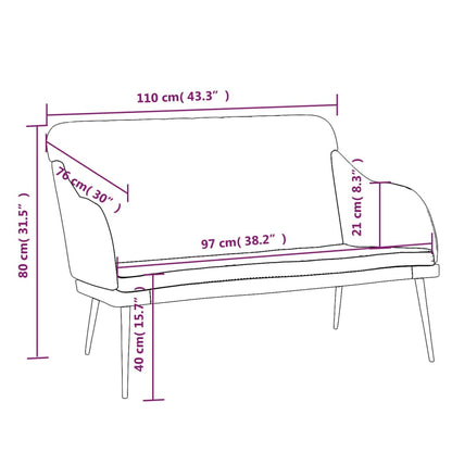 Black velvet bench 110x76x80 cm