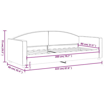 Dark grey fabric sofa bed 80x200 cm