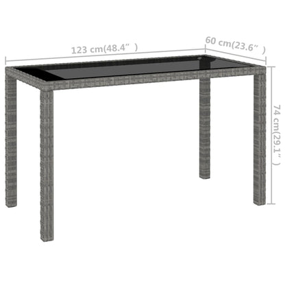 Set de comedor de jardín 6 pzas y cojines ratán sintético gris