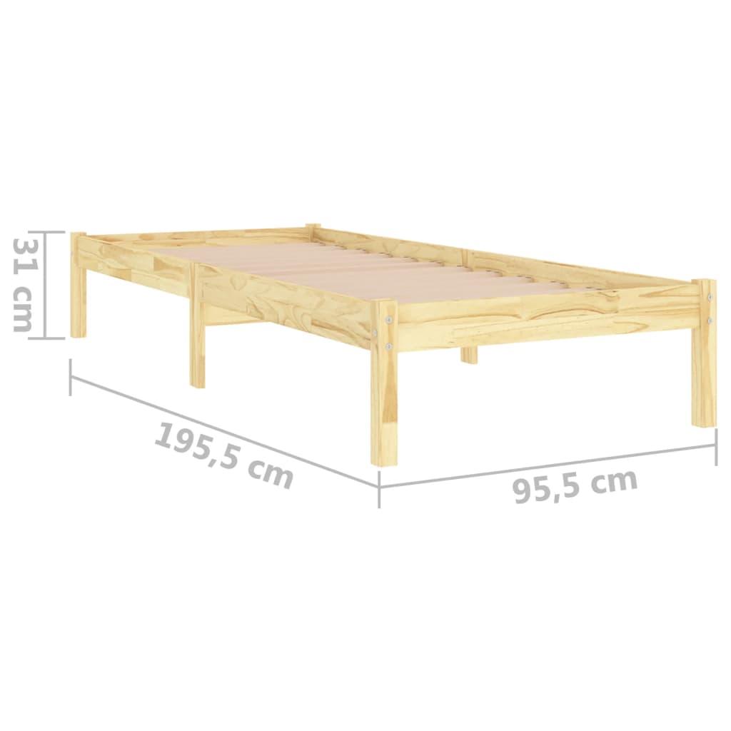 Solid pine wood bed frame 