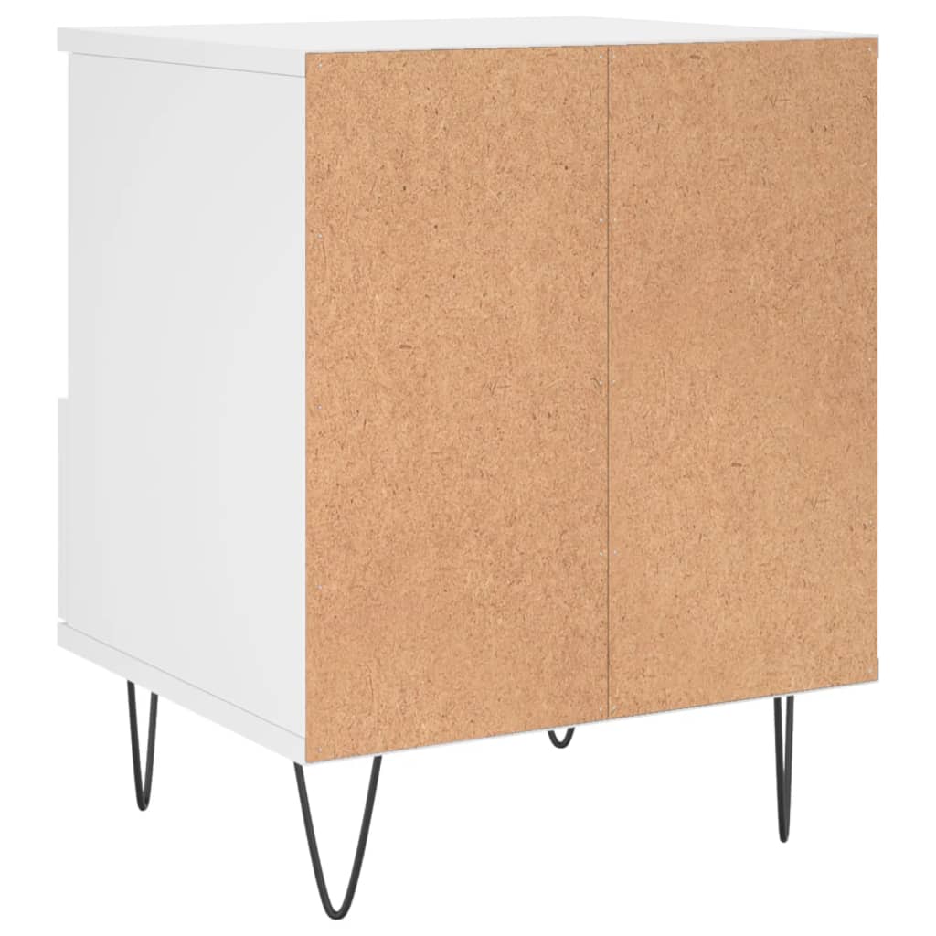 Bedside table white plywood 40x35x50 cm