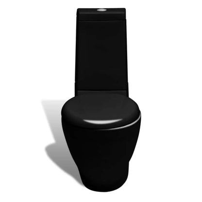 Black ceramic toilet and bidet