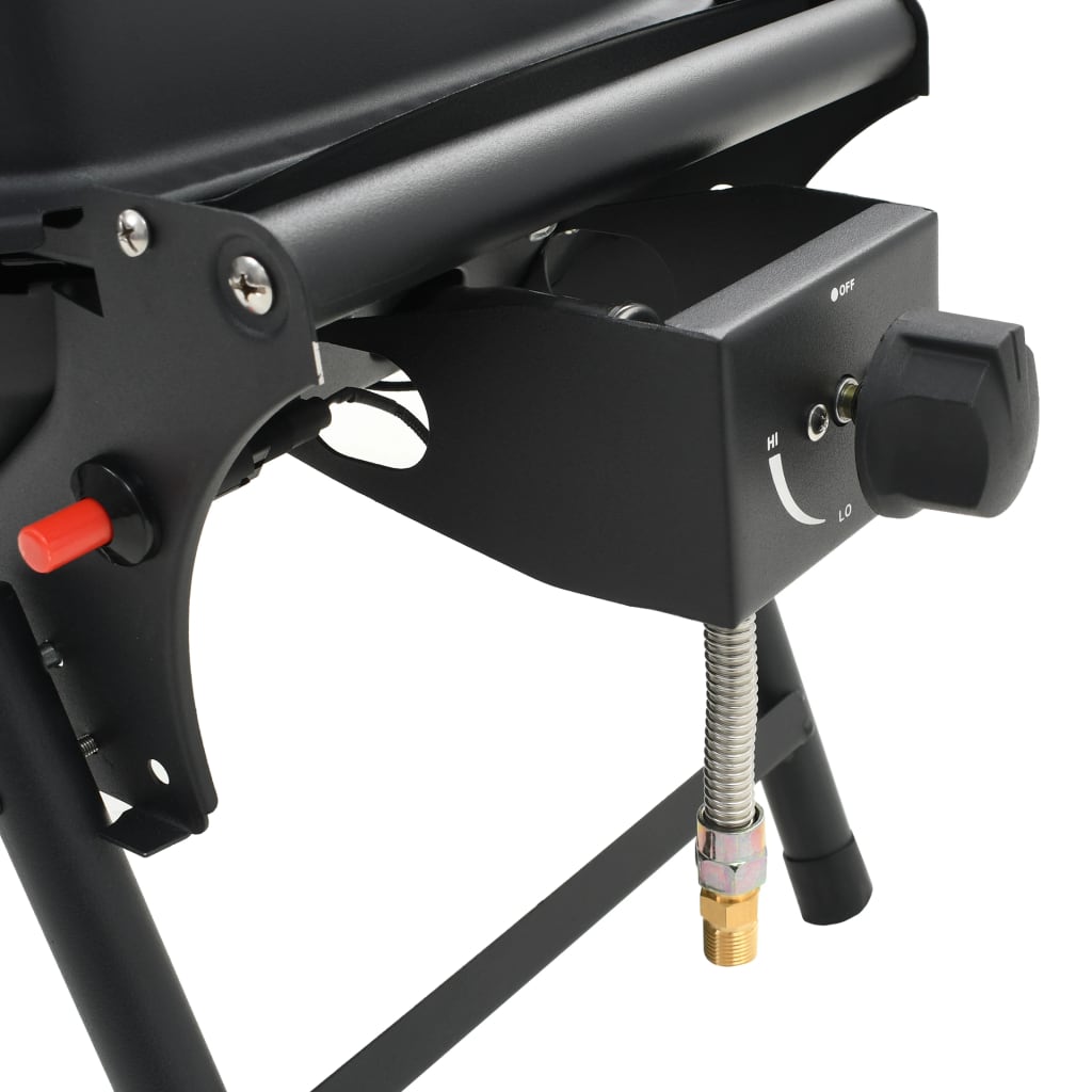 Portable gas barbecue with 1 black cooking zone