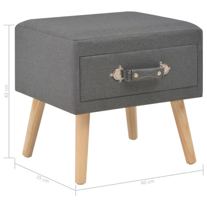 Bedside tables 2 units 40x35x40 cm dark grey fabric