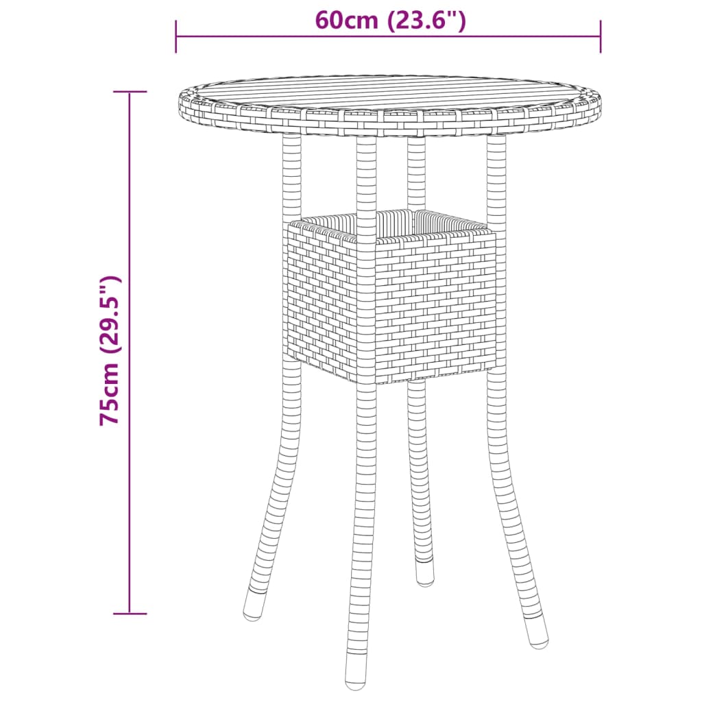 Juego de muebles de jardín de 5 piezas ratán sintético gris