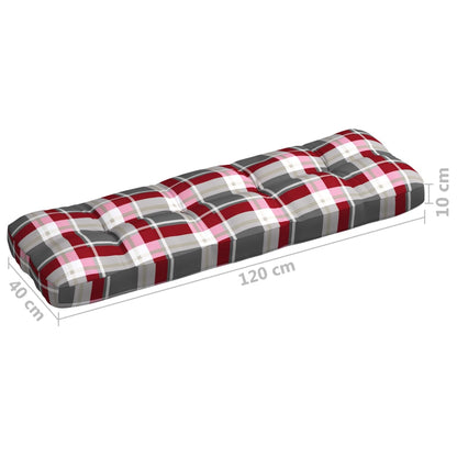 Pallet sofa cushions 7 pieces red checkered print