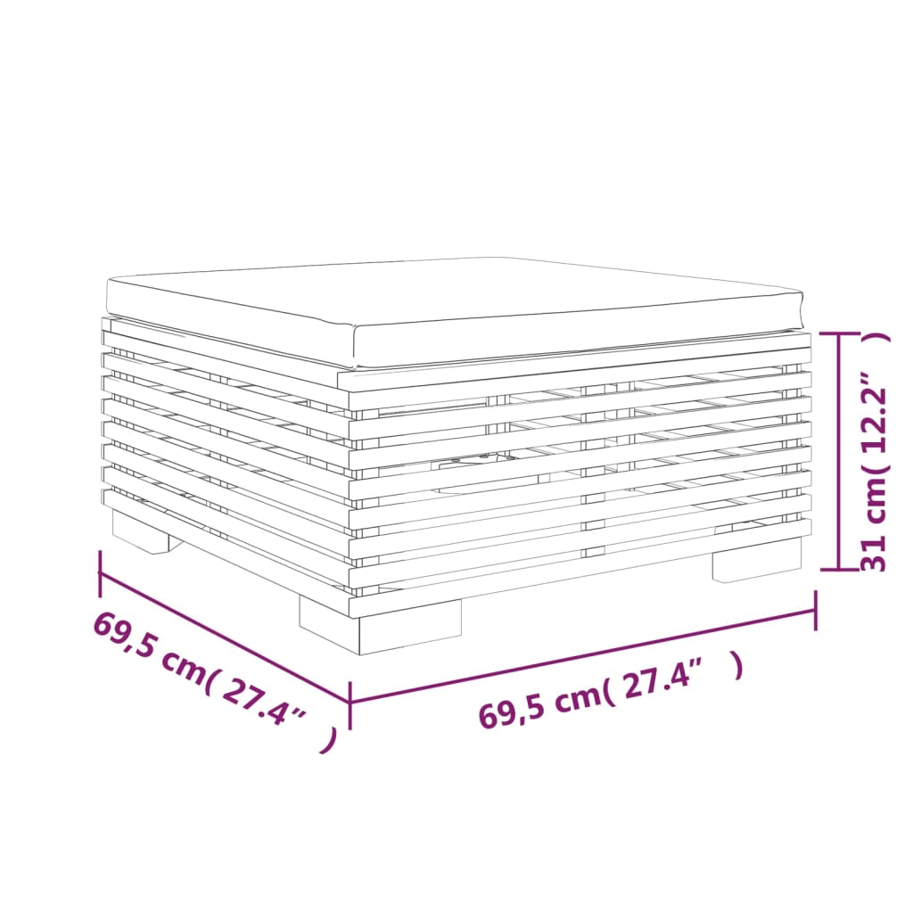 2-piece garden furniture set made of solid teak wood