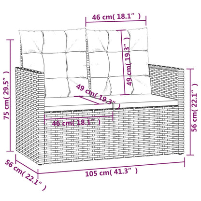 Garden furniture with cushions 4 pieces synthetic rattan grey