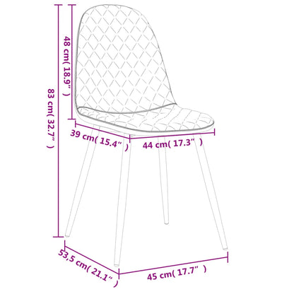 Sillas de comedor 4 unidades terciopelo blanco crema