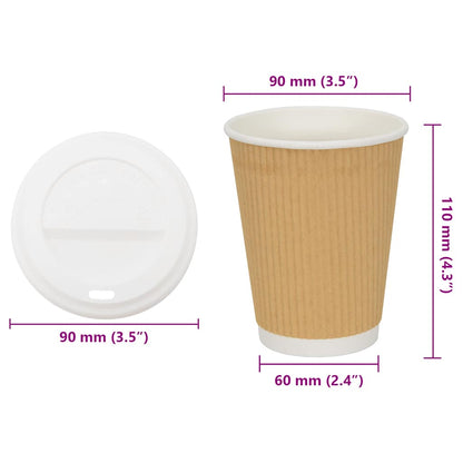 Vasos de café de papel con tapa 1000 uds 100/200/300/400ml