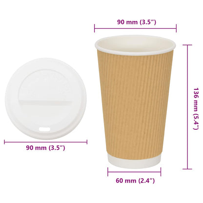 Vasos de café de papel con tapa 1000 uds 100/200/300/400ml