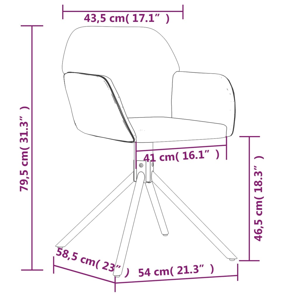 Sillas de comedor giratorias 2 unidades terciopelo rosa