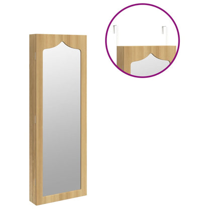 Mirror with jewelry box and LED lights for wall white