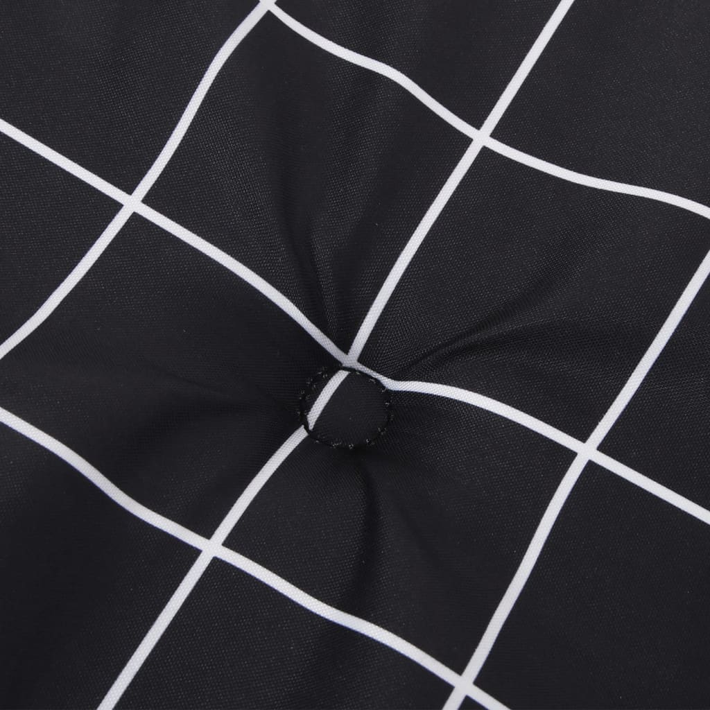 Lounger Cushions 2 Pcs Black Checkered Oxford Fabric