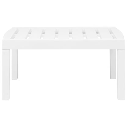 3-piece garden furniture set white plastic