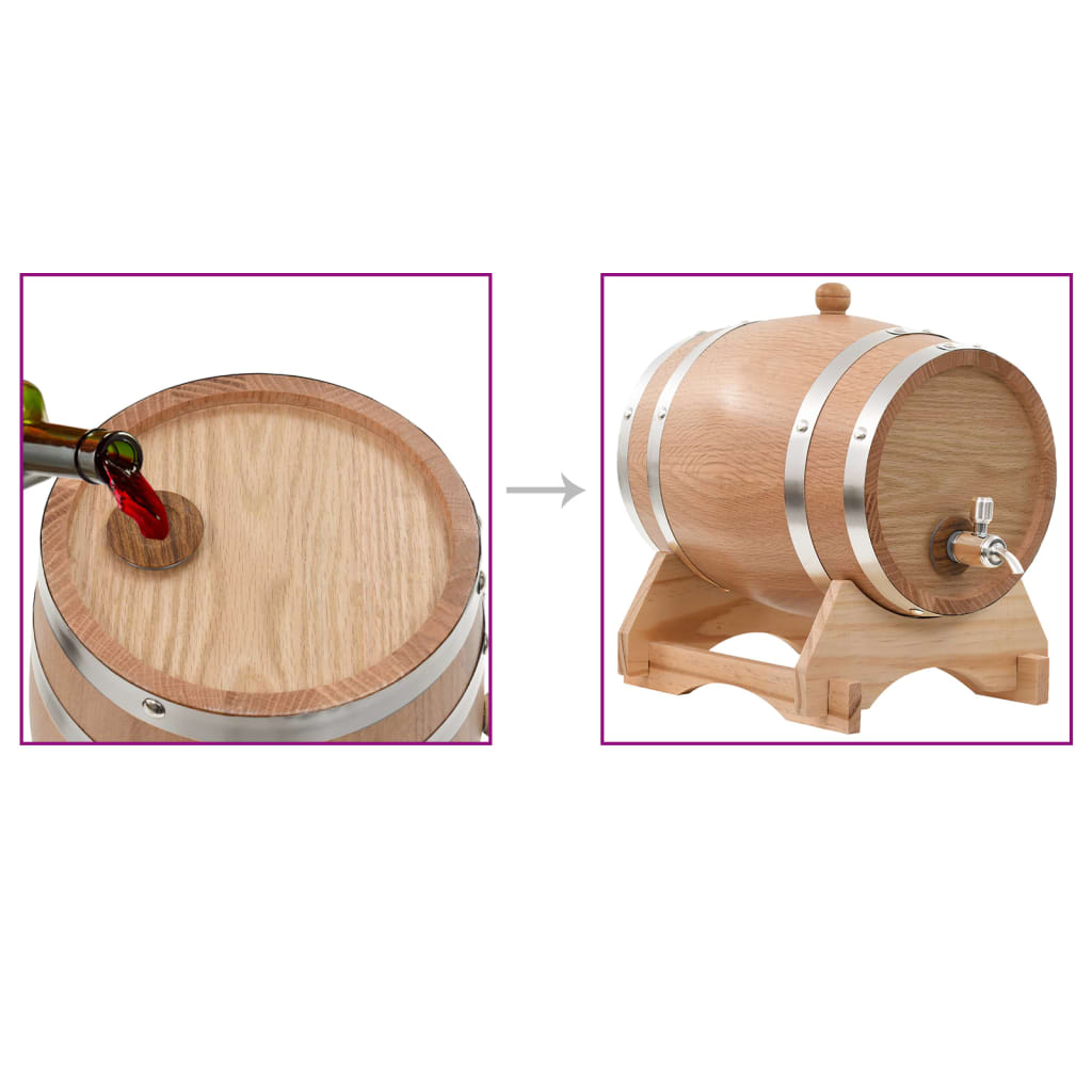 Barril de vino con grifo madera roble o pino macizo 6 L