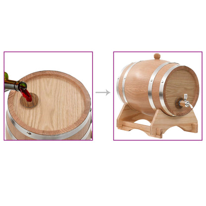 Barril de vino con grifo madera roble o pino macizo 6 L