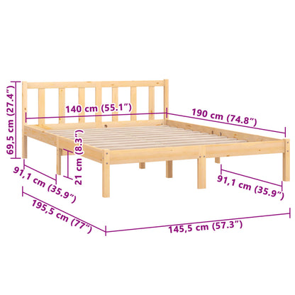 Estructura de cama, somier de madera maciza de pino, acabados y medidas a elegir